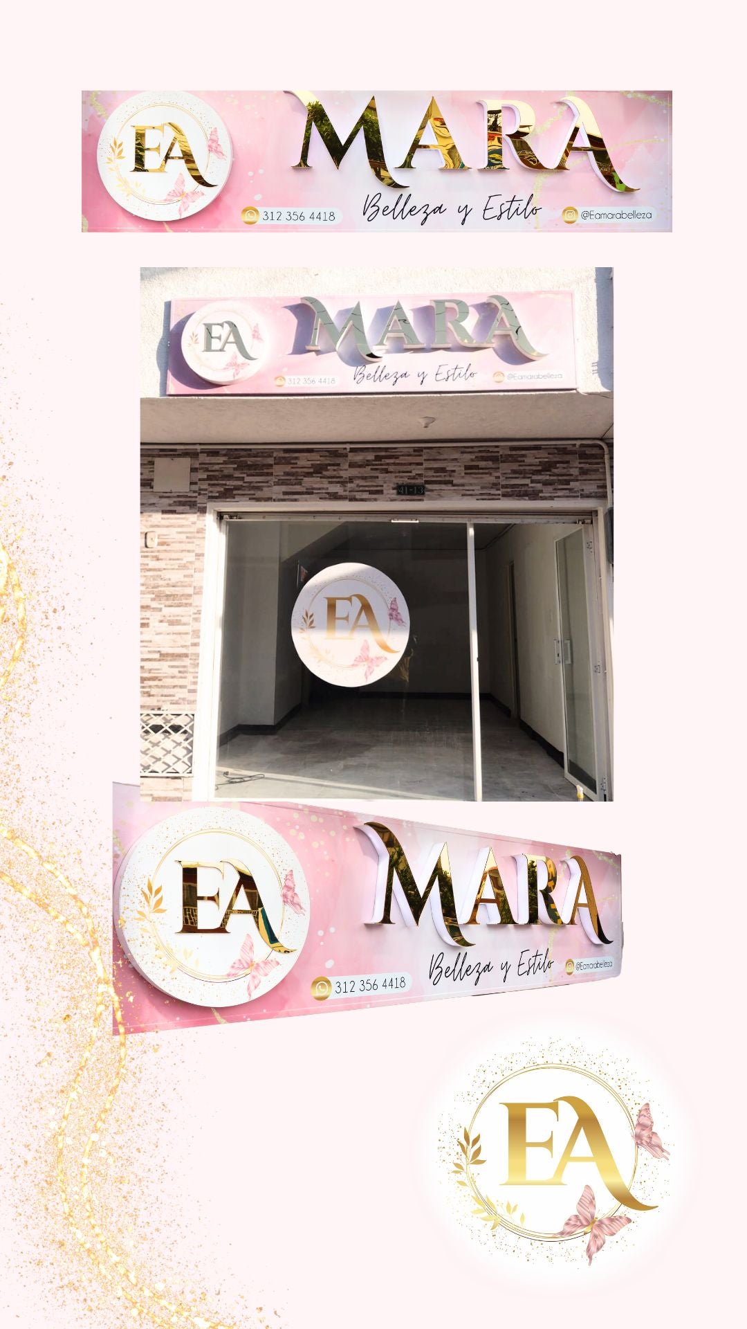 015 | Aviso con logo y nombre en 3D iluminado de 2.4mt x 60cm