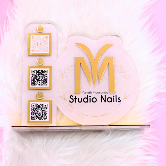 078 | Hablador 3 códigos QR estilo Studio Nails