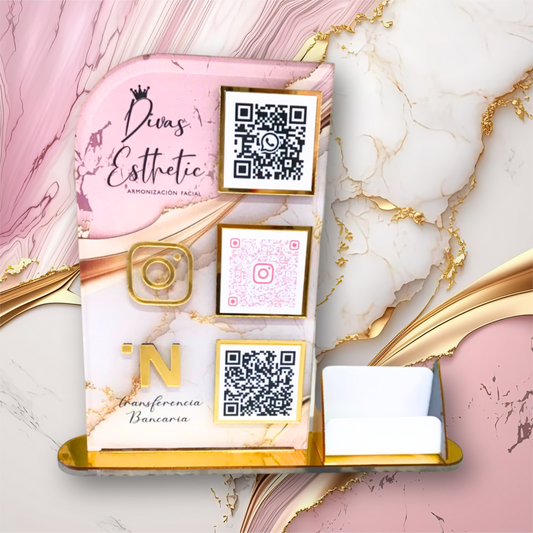 070 | Hablador QR con tarjetero estilo Divas Esthetic