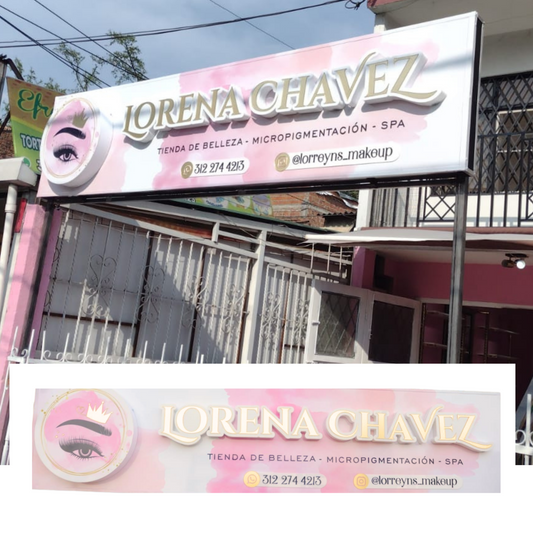 015 | Aviso con logo y nombre en 3D iluminado de 2.4mt x 60cm